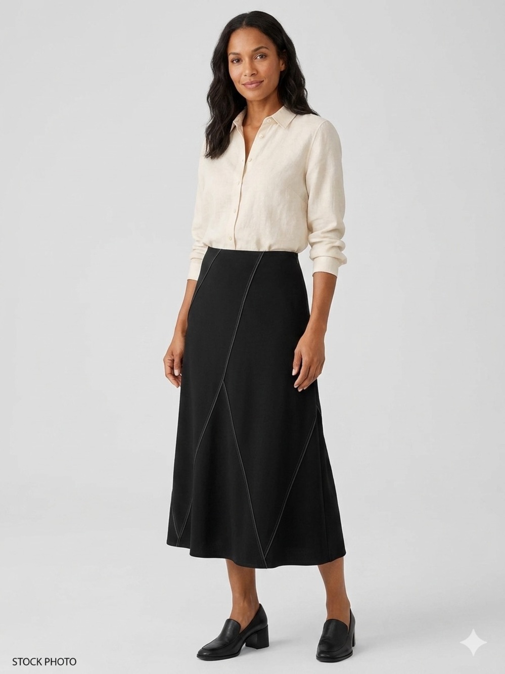 J Jill a line exposed seam midi skirt
